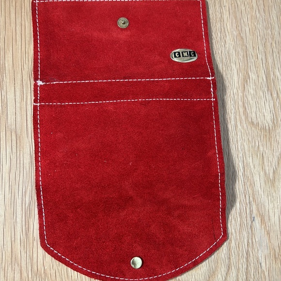Vintage Red Orange Suede Wallet - Picture 9 of 15